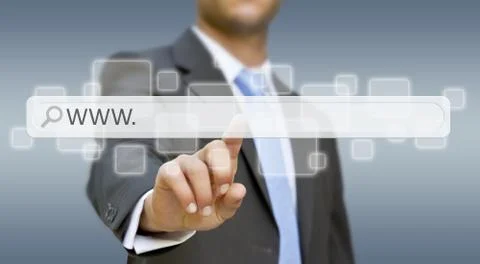 Businessman internet concept Illustrazione stock