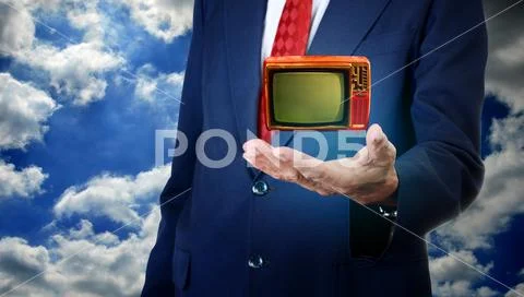 Businessman investing in broadcasting concept Stock Photos