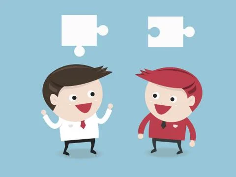 Businessman with jigsaw Stock Illustration