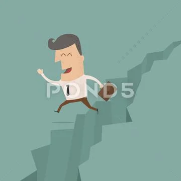 Businessman jump through the gap , eps10 vector format Stock Illustration