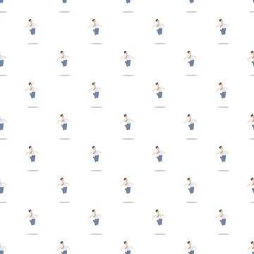 Businessman jumping in the air seamless pattern background Stock Illustration