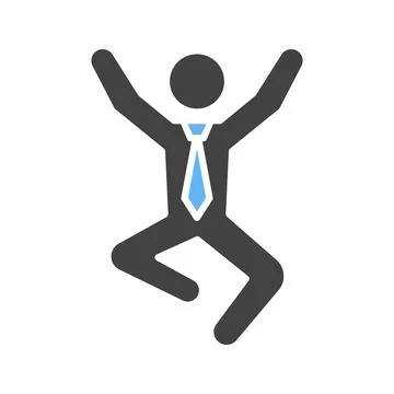 Businessman Jumping icon vector image. Illustrazione stock