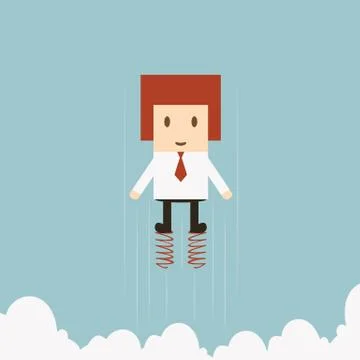 Businessman jumping Illustrazione stock
