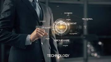 Businessman with Knowledge management Stock Footage 86090871