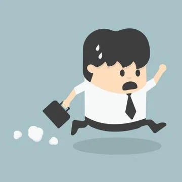 Businessman late for work Stock Illustration