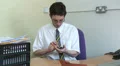 Businessman leaves office in a hurry HD Footage