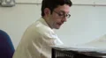 Businessman leaves office in a rush HD Footage