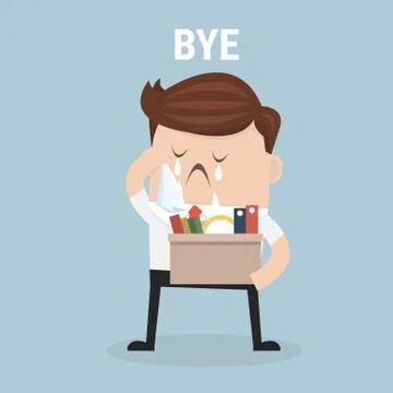Businessman Leaving Job, vector, flat design Stock Illustration