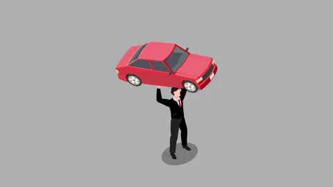 Businessman lifting car Vídeo Stock 249501445