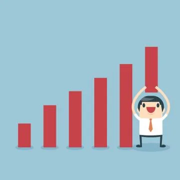 Businessman lifting increase graph. Stock Illustration