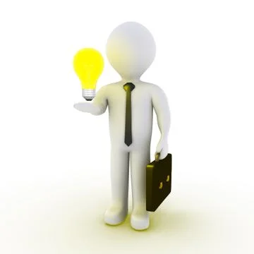 Businessman with light bulb Stock Illustration