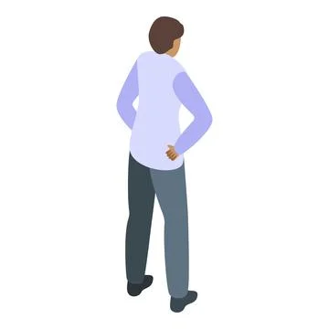 Businessman looking forward standing with hands behind back Stock Illustration