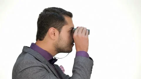 Businessman looking out for the client Stock Footage 252652575