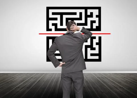 Businessman looking at qr code Stock Photos