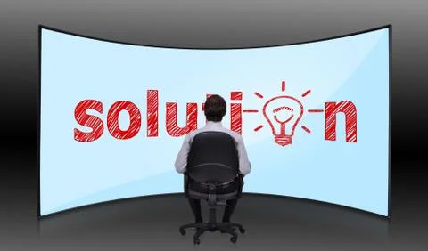 Businessman looking at solution Stock Photos