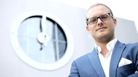 Businessman looking at watch clock. timing meeting.business. success. male Stock-Footage 38125823
