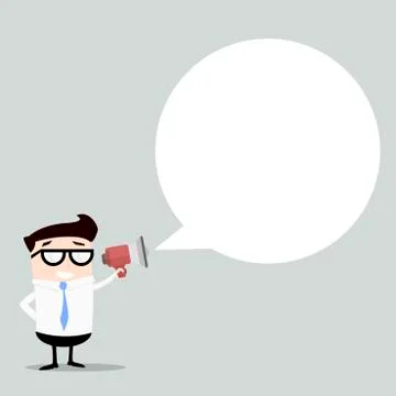 Businessman with loudspeaker Stock Illustration