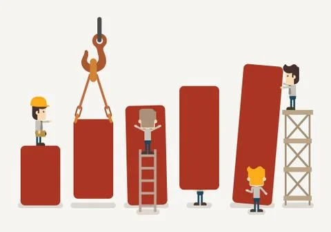 Businessman make graph Stock Illustration