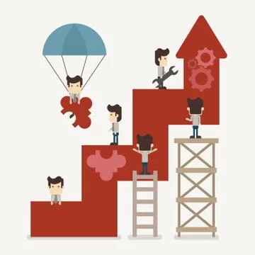 Businessman make graph Иллюстрация