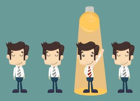 Businessman make idea Stock Illustration