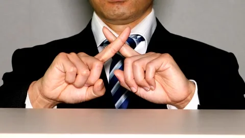 A businessman making a gesture of refusal Stock Footage 334965615