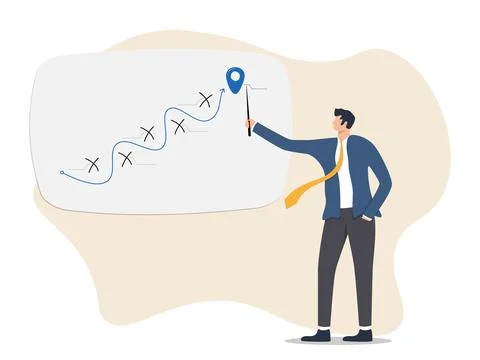 Businessman making a presentation to hit a point Stock Illustration