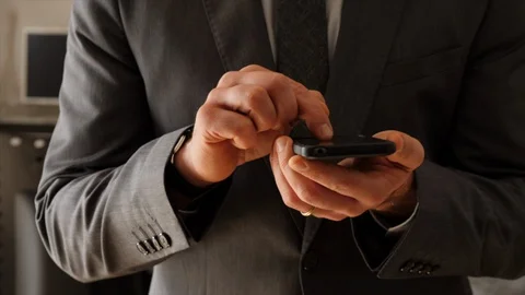 Businessman making touch screen hand gesture on holographic screen Stock Footage 128306732