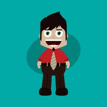Businessman manager at work cartoon vector art Illustrazione stock