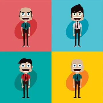 Businessman manager at work cartoon vector art Ilustración de archivo