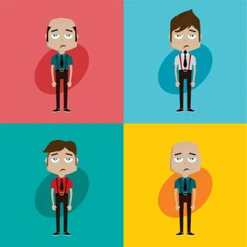 Businessman manager at work cartoon vector art Ilustração Stock