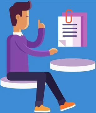 Businessman manager working with information, checking document paper, planning Stock Illustration