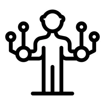 Businessman managing data with artificial intelligence icon Stock Illustration