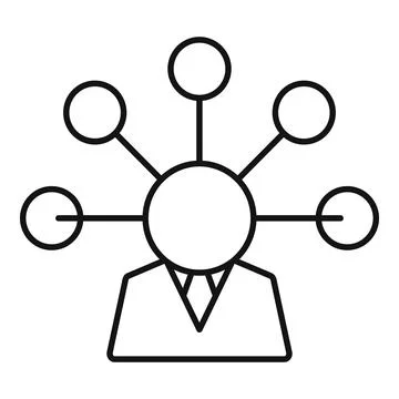 Businessman managing multitasking processes icon showing a manager with a Illustrazione stock