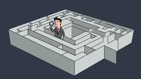 Businessman in Maze Finding Idea Stock Footage 318785763