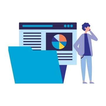 Businessman with mobile folder report document 库存插图