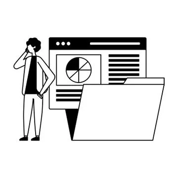 Businessman with mobile folder report document イラスト素材