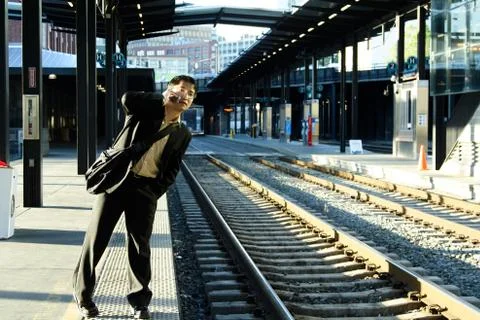 Businessman on the move Stock Photos