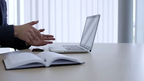Businessman Moving With Hands While Talking Video stock 76326809