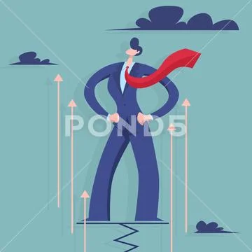 Businessman moving up Stock Illustration