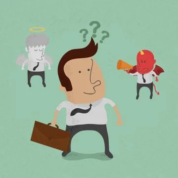 Businessman must choose between the devil or angel , eps10 vector format Stock-Illustration