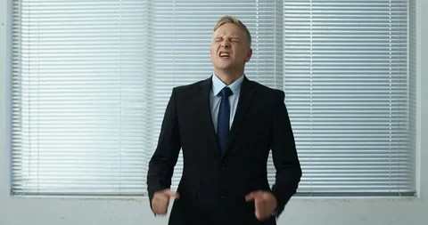 Businessman with a negative expression Stock Footage 100949018