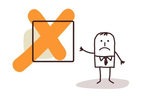 Businessman &amp; NO sign Stock Illustration