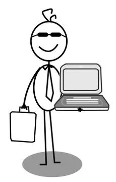 Businessman &amp; Notebook Stock Illustration