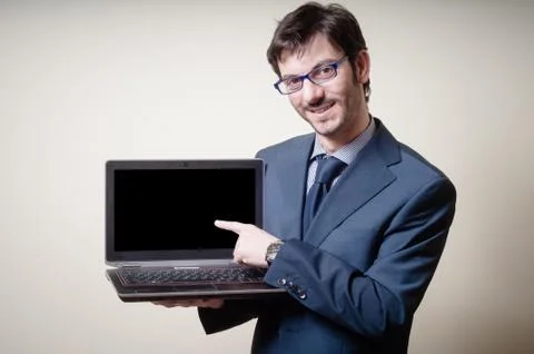 Businessman with notebook Foto stock