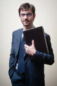 Businessman with notebook Stock Photos