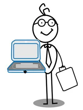 Businessman &amp; Notebook Vector Stock Illustration