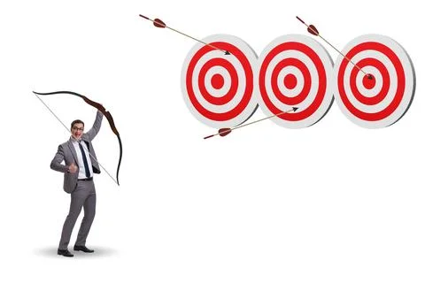 Businessman in objective setting concept Photos