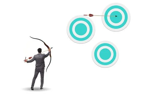 Businessman in objective setting concept Photos
