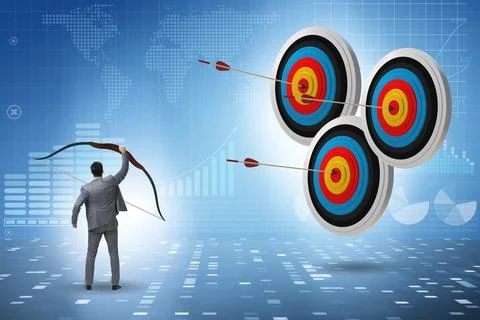 Businessman in objective setting concept Photos