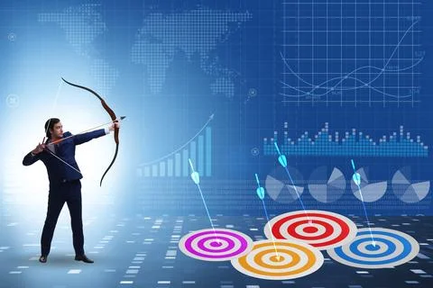 Businessman in objective setting concept Photos